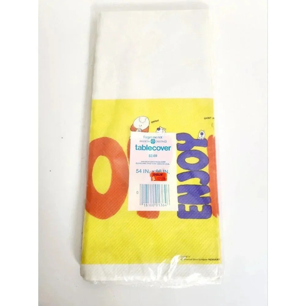 Vintage NEW 1974 American Greetings ZIGGY ENJOY Paper Tablecloth 54X96 N…